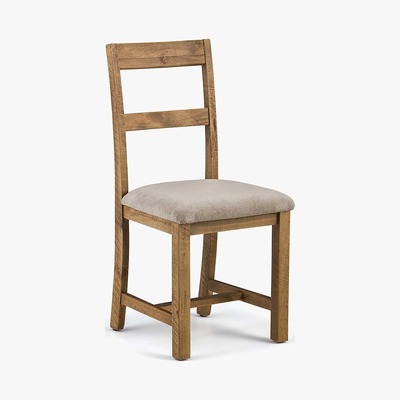 Dunelm Aspen Set of 2 Dining Chairs Mink Chenille Pine