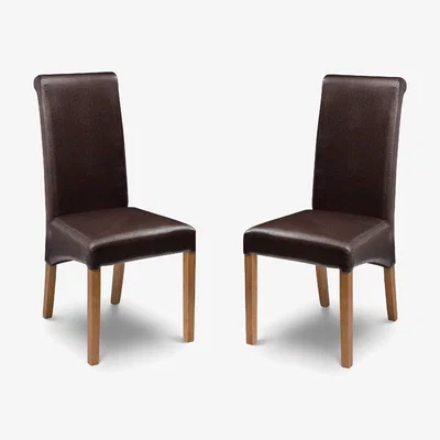 Dunelm Cuba Set Of 2 Dining Chairs Brown
