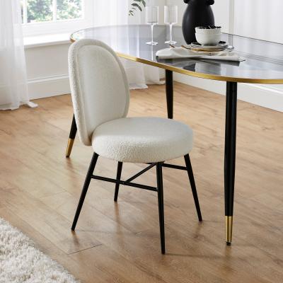Dunelm Renata Dining Chair, Boucle Ivory