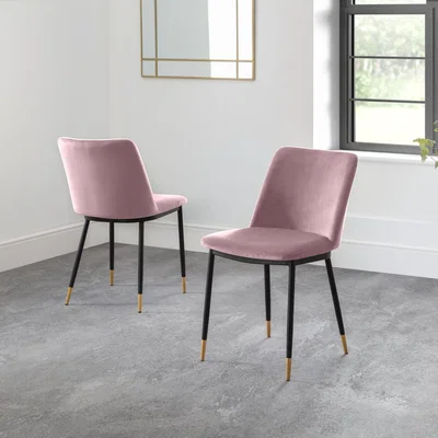 Dunelm Delaunay Set of 2 Dining Chairs Pink