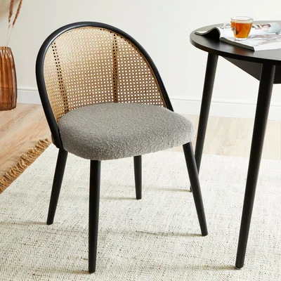 Dunelm Luella Cane Dining Chair Grey