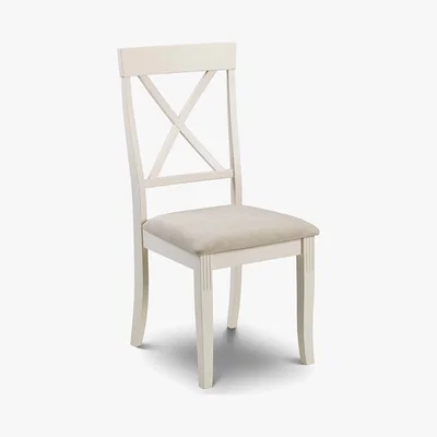 Dunelm Davenport Set of 2 Dining Chairs Ivory Suede Effect Cream