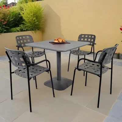 Dunelm Modura Albin Square Table with 4 Karin Armchairs