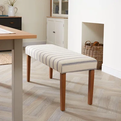 Dunelm Oswald Bench Blue/White/Brown