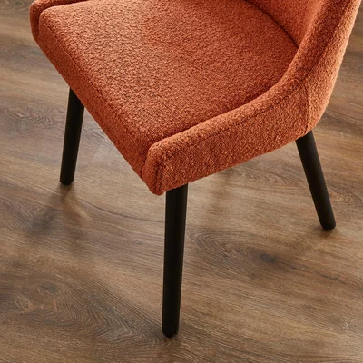 Dunelm Eddie Boucle Dining Chair Orange