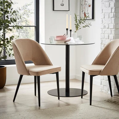 Dunelm Lillia Velvet Dining Chair Velvet Mink