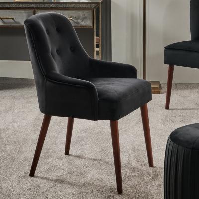 Dunelm Pacific Antoinette Velvet Dining Chair, Black Black