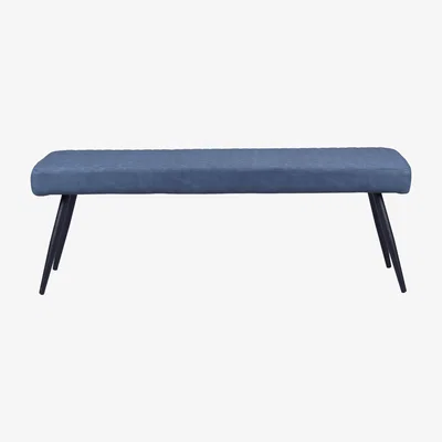 Dunelm Montreal Faux Leather Dining Bench Navy Blue
