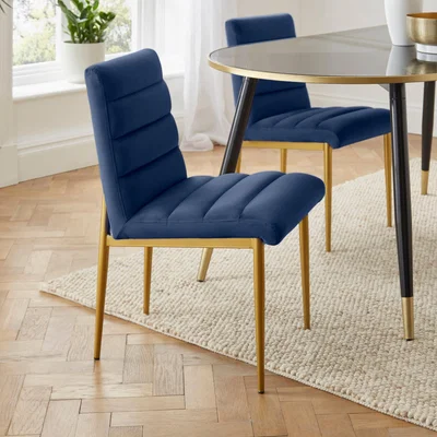 Dunelm Maddison Dining Chair, Velvet Luxe Navy