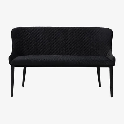 Dunelm Montreal Large Velvet Dining Bench Seat Black