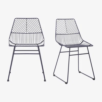 Dunelm Siena Set of 2 Dining Chairs Navy Blue