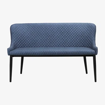Dunelm Montreal Large Faux Leather Dining Bench Seat Navy Blue