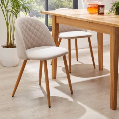 Dunelm Astrid Dining Chair, Natural Fabric