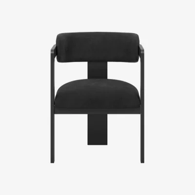 Dunelm Return - LPD Mai Dining Chair, Velvet, Black