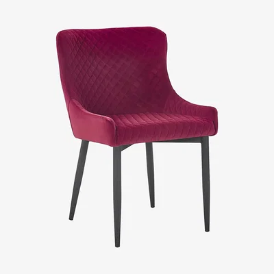 Dunelm Montreal Set of 2 Velvet Merlot Dining Chairs Merlot
