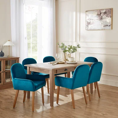 Dunelm Agnes Carver Dining Chair, Velvet Peacock