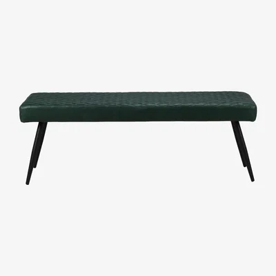 Dunelm Montreal Faux Leather Dining Bench Green