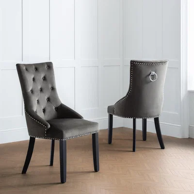 Dunelm Veneto Set Of 2 Knockerback Dining Chairs Grey
