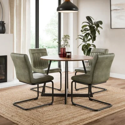 Dunelm Set of 2 Felix Cantilever Dining Chairs, Faux Leather