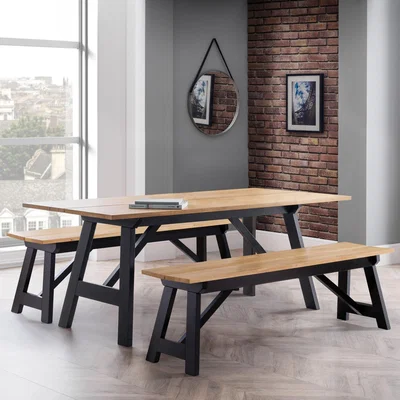 Dunelm Hockley Dining Bench Oak Black