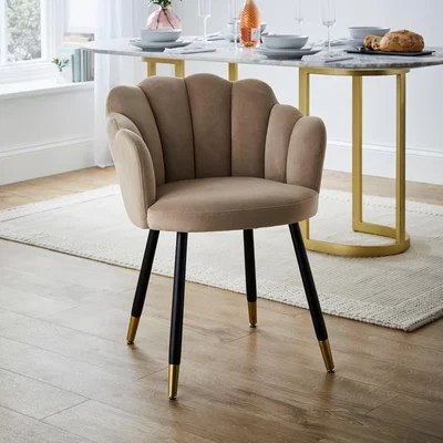 Dunelm Vivian Dining Chair, Velvet Mink