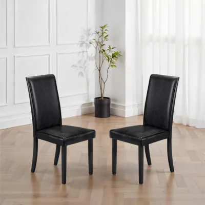 Dunelm Return - Hudson Set Of 2 Dining Chairs, Faux Leather