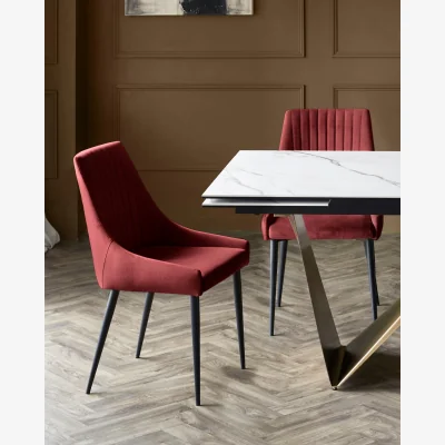 Danetti Blakely toffee red velvet dining chair