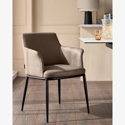 Danetti Logan mocha leather dining chair