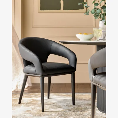 Danetti Heath black faux leather dining chair