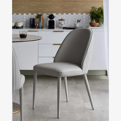 Danetti Saylor light grey faux leather dining chair
