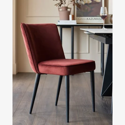 Danetti Serena toffee red velvet dining chair
