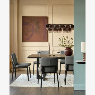 Danetti Otis dark grey leather dining chair