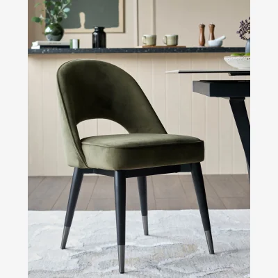 Danetti Clover olive green velvet dining chair