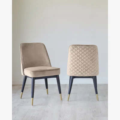 Danetti Mae Champagne Velvet Dining Chair