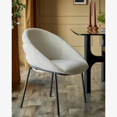 Danetti Phoebe ivory dual tone fabric dining chair