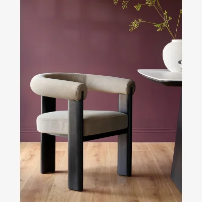 Danetti Orion mocha plush fabric dining chair