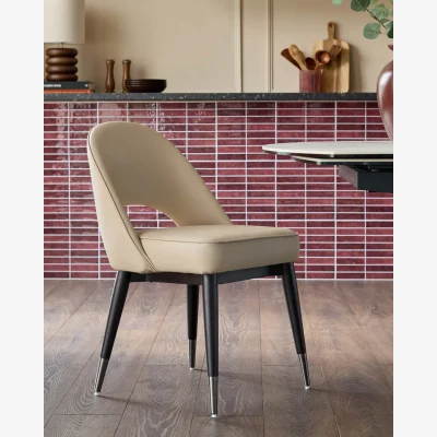 Danetti Clover natural faux leather dining chair