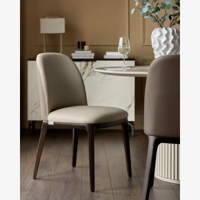 Danetti Emerson natural and mocha leather dining chair