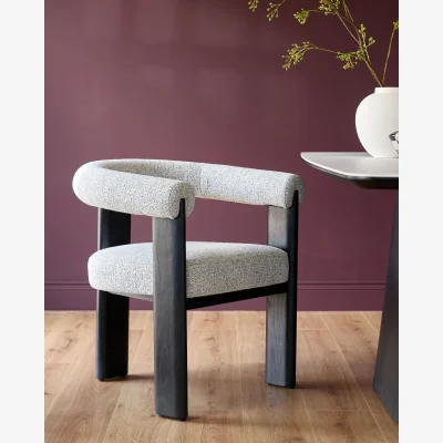 Danetti Orion grey chunky chenille dining chair