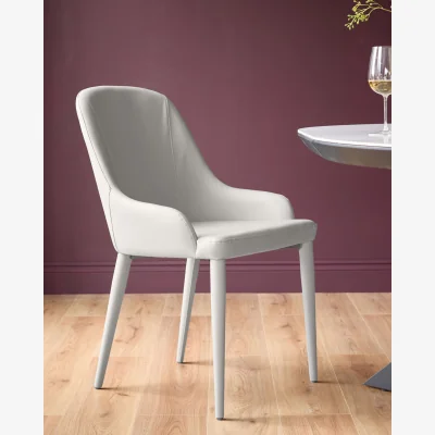 Danetti Kyro Light Grey Faux Leather Dining Chair