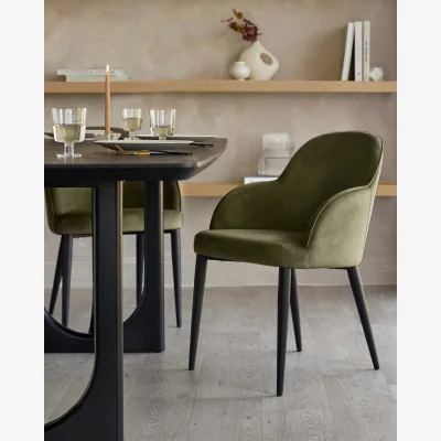 Danetti Lani olive green velvet dining chair