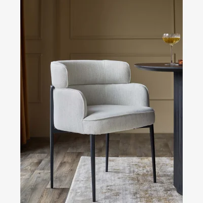 Danetti Felix ivory dual tone fabric dining chair
