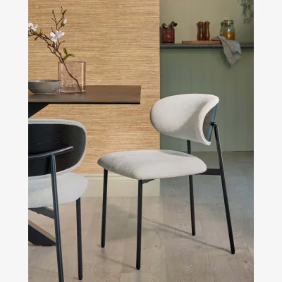 Danetti Cree cream chenille dining chair