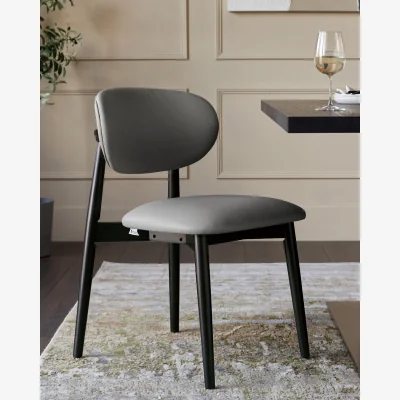 Danetti Ryann dark grey leather dining chair