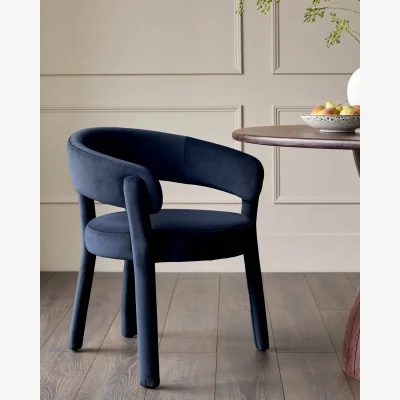 Danetti Anya dark navy velvet dining chair