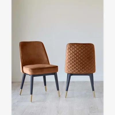Danetti Mae Rust Velvet Dining Chair