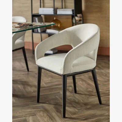 Danetti Heath ivory dual tone fabric dining chair