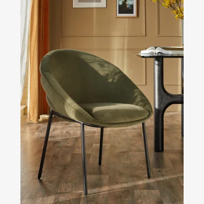 Danetti Phoebe olive green velvet dining chair
