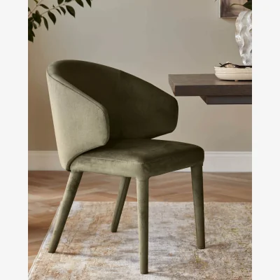 Danetti Ethan olive green velvet dining chair