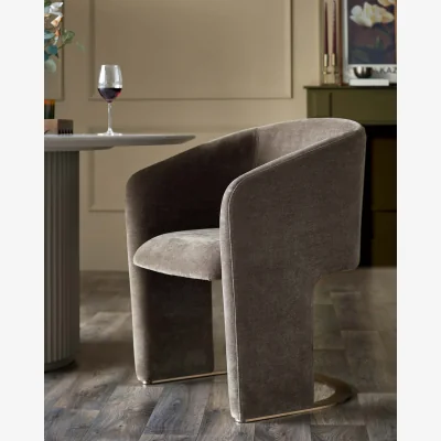 Danetti Leighton mocha chenille dining chair